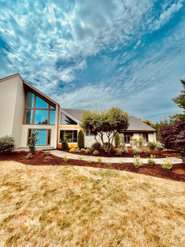 House with landscaped elements in front